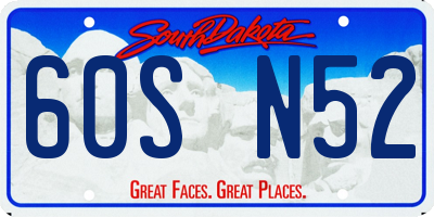 SD license plate 60SN52