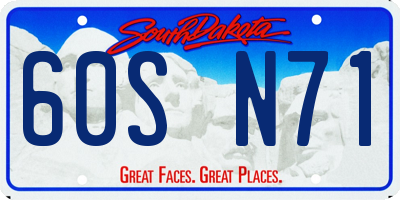 SD license plate 60SN71