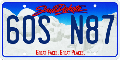 SD license plate 60SN87