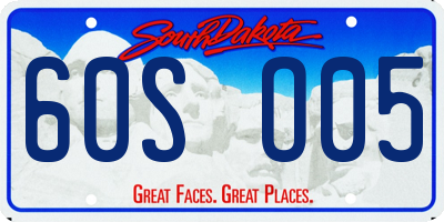 SD license plate 60SO05