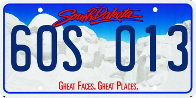 SD license plate 60SO13