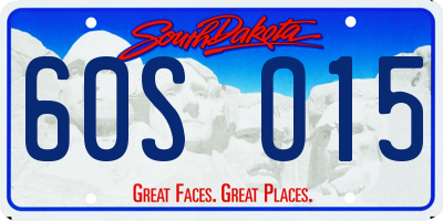 SD license plate 60SO15