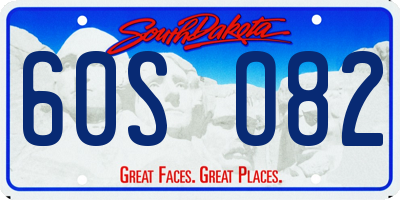 SD license plate 60SO82