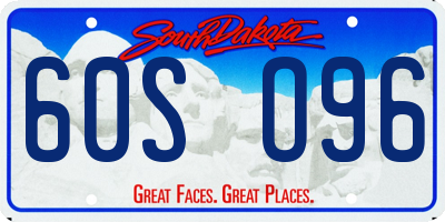 SD license plate 60SO96