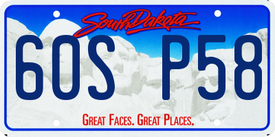 SD license plate 60SP58
