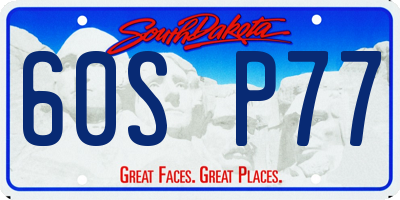 SD license plate 60SP77