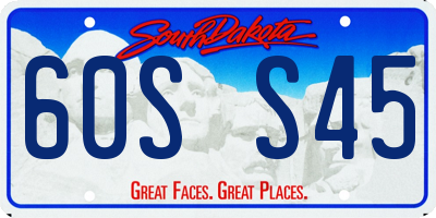 SD license plate 60SS45