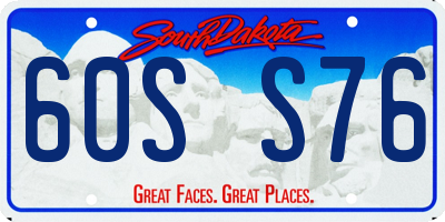 SD license plate 60SS76