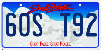 SD license plate 60ST92