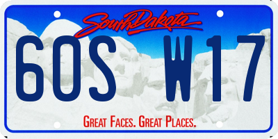 SD license plate 60SW17
