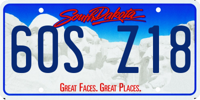 SD license plate 60SZ18