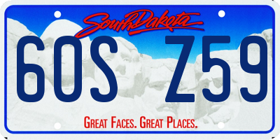 SD license plate 60SZ59