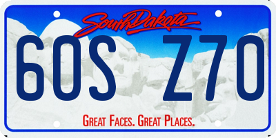 SD license plate 60SZ70