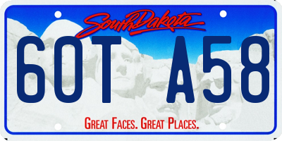 SD license plate 60TA58