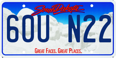 SD license plate 60UN22