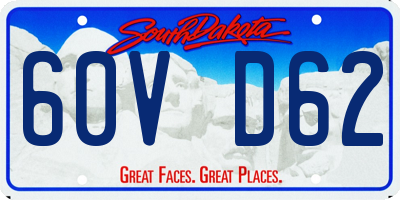 SD license plate 60VD62