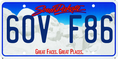 SD license plate 60VF86