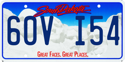 SD license plate 60VI54