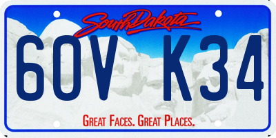 SD license plate 60VK34