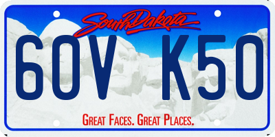 SD license plate 60VK50