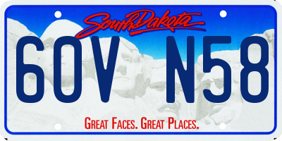 SD license plate 60VN58