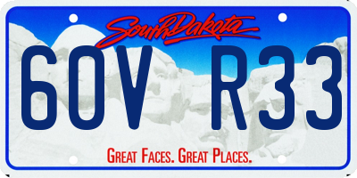 SD license plate 60VR33