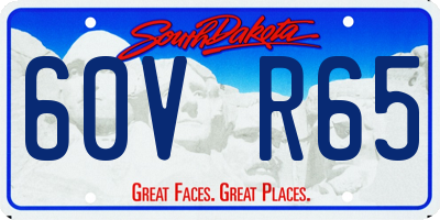 SD license plate 60VR65