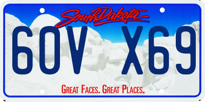 SD license plate 60VX69