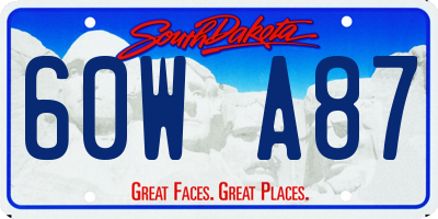 SD license plate 60WA87
