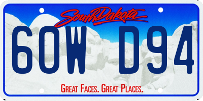 SD license plate 60WD94