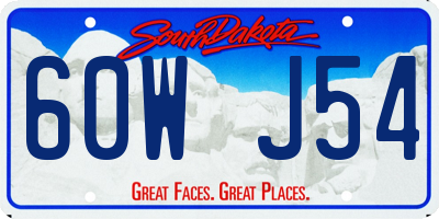 SD license plate 60WJ54