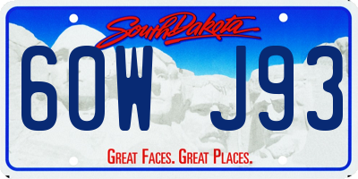 SD license plate 60WJ93