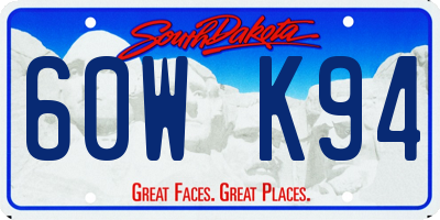 SD license plate 60WK94