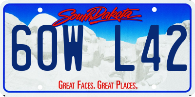 SD license plate 60WL42
