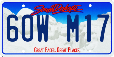 SD license plate 60WM17