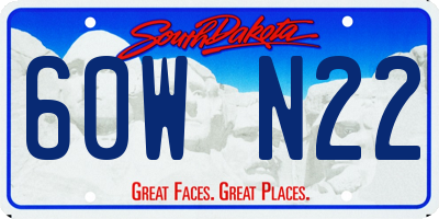 SD license plate 60WN22