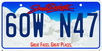SD license plate 60WN47
