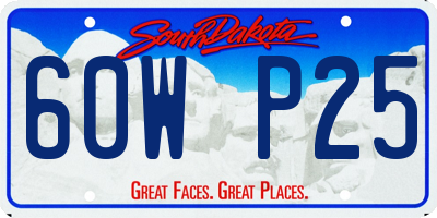 SD license plate 60WP25