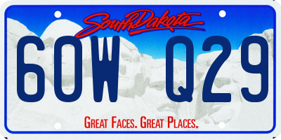 SD license plate 60WQ29