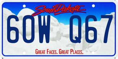 SD license plate 60WQ67