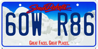 SD license plate 60WR86