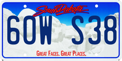 SD license plate 60WS38