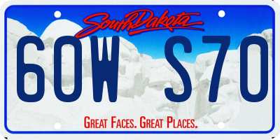 SD license plate 60WS70