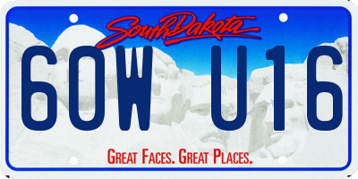 SD license plate 60WU16