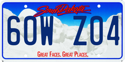 SD license plate 60WZ04