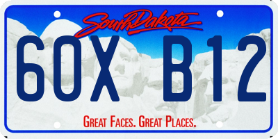 SD license plate 60XB12