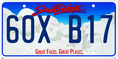 SD license plate 60XB17