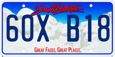 SD license plate 60XB18