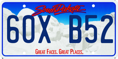 SD license plate 60XB52