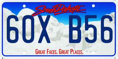 SD license plate 60XB56